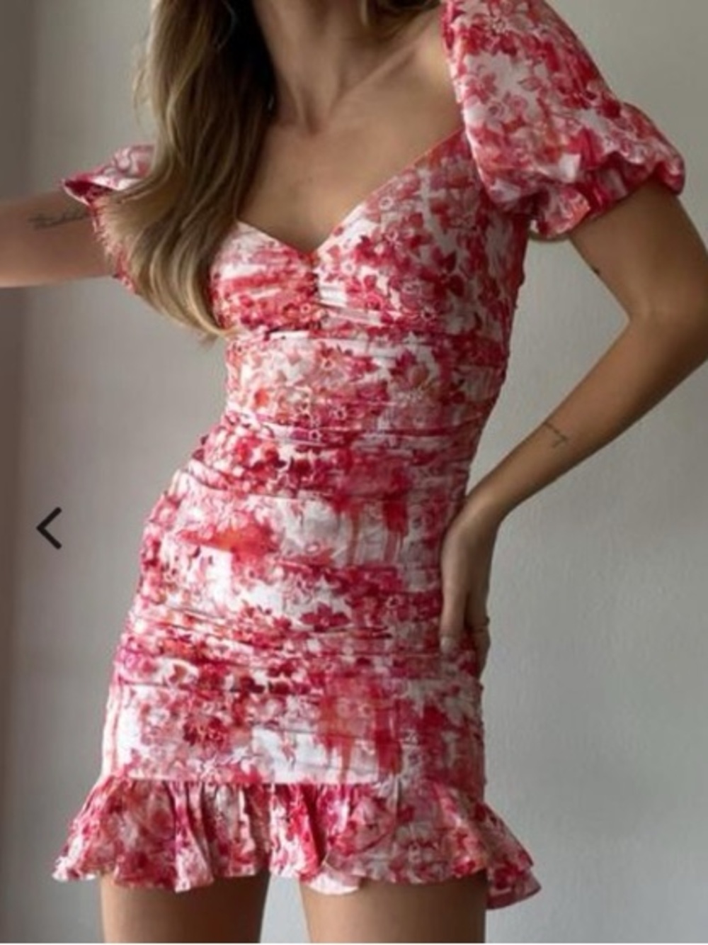 Sky to Moon Red and pink Floral Dress
